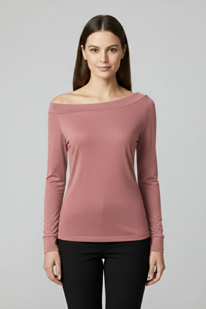 Longsleeve dames met off-shoulder hals en lange mouwen 4