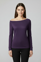Longsleeve dames met off-shoulder hals en lange mouwen 5