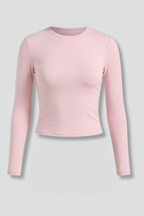 Longsleeve dames met ronde hals en rechte zoom 5