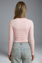Longsleeve dames met ronde hals en rechte zoom 8