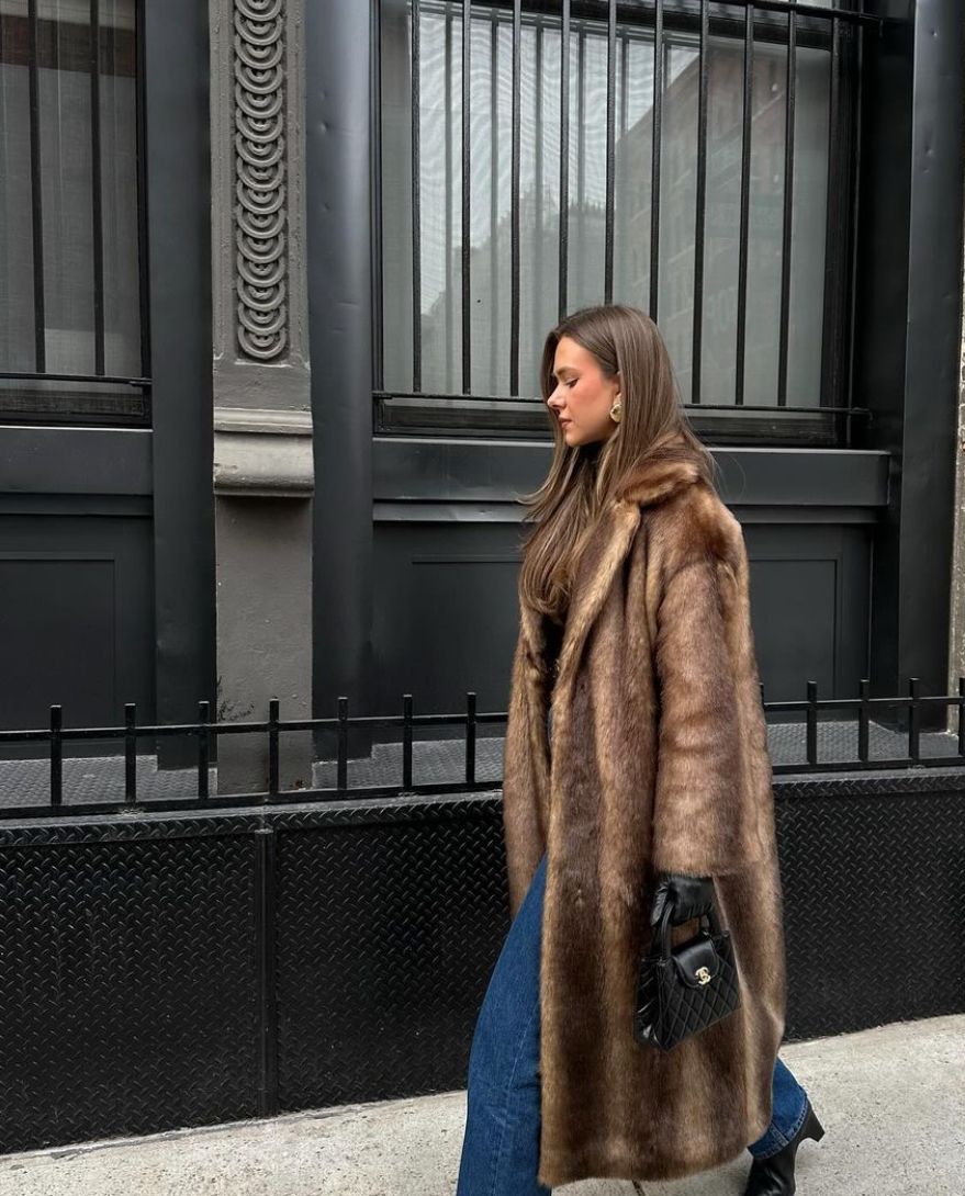 Luxe lange winterjas dames met zachte warme stof 2