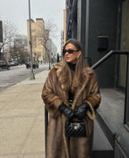 Luxe lange winterjas dames met zachte warme stof 3