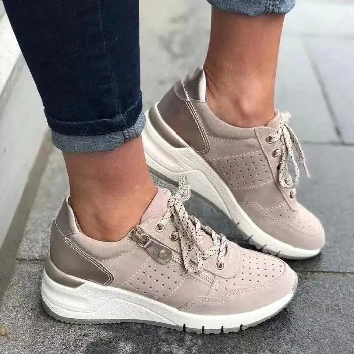 Lichtgewicht wandelschoenen dames met elastische veters, rits en antislipzool 14