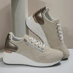 Lichtgewicht wandelschoenen dames met elastische veters, rits en antislipzool 6