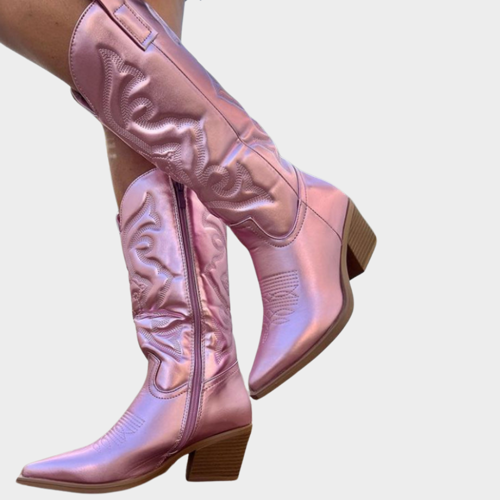 Metallic cowboylaarzen dames met zachte voering en stevige zool 1