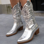 Metallic cowboylaarzen dames met zachte voering en stevige zool 3