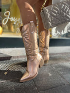Metallic cowboylaarzen dames met zachte voering en stevige zool 8