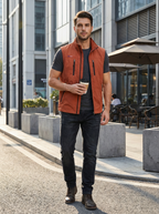 Mouwloze bodywarmer heren met meerdere zakken 1