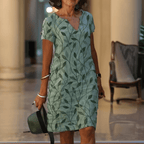 Maelle - Midi jurk met V-hals en print dames
