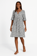 Florine - Midi jurk met bloemenprint dames