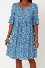 Florine - Midi jurk met bloemenprint dames