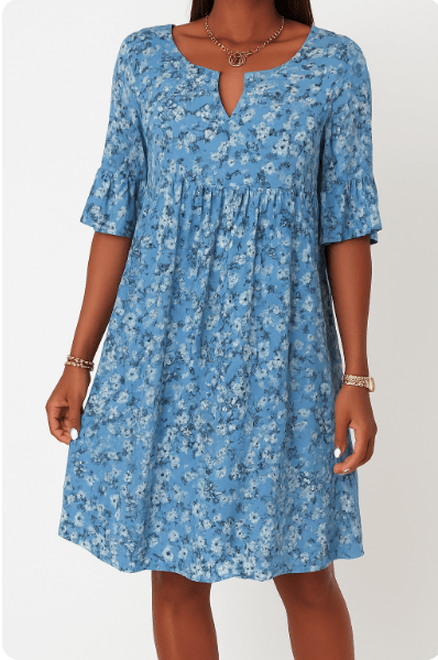 Florine - Midi jurk met bloemenprint dames