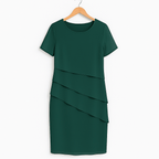 Apolline - Midi chiffon jurk met ruches dames