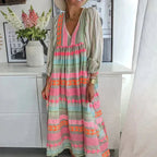 Salome - Midi jurk met losse pasvorm en opvallend design dames