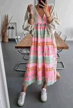 Salome - Midi jurk met losse pasvorm en opvallend design dames