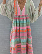Salome - Midi jurk met losse pasvorm en opvallend design dames