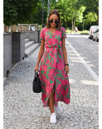 Noemie - Midi wikkeljurk met print dames