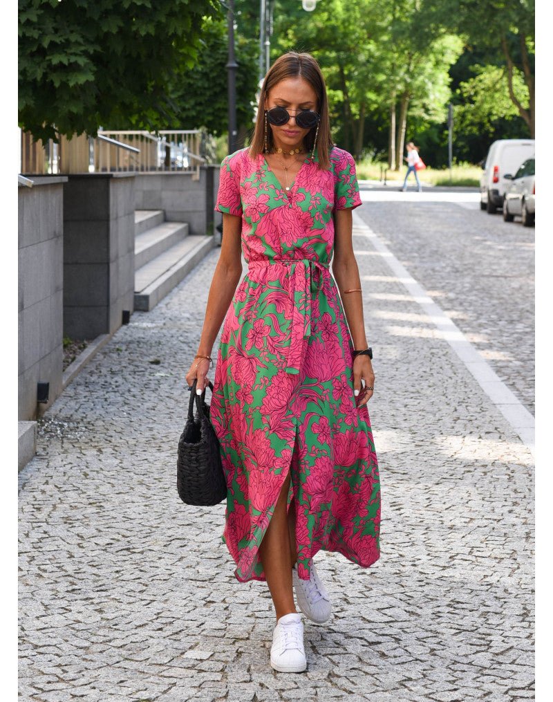 Noemie - Midi wikkeljurk met print dames