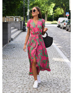 Noemie - Midi wikkeljurk met print dames