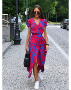 Noemie - Midi wikkeljurk met print dames