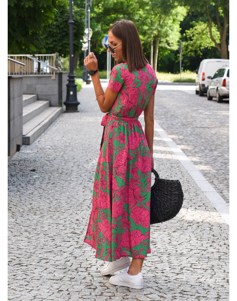 Noemie - Midi wikkeljurk met print dames