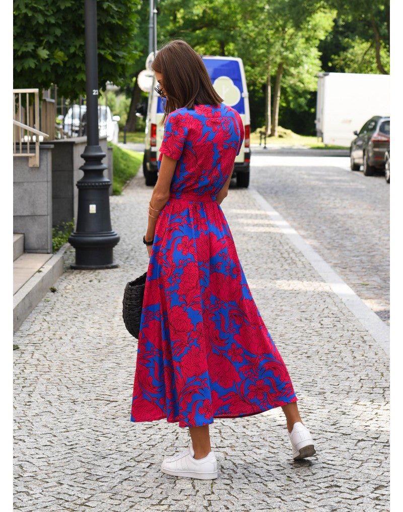 Noemie - Midi wikkeljurk met print dames
