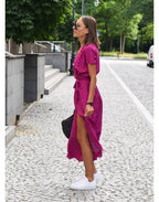 Noemie - Midi wikkeljurk met print dames