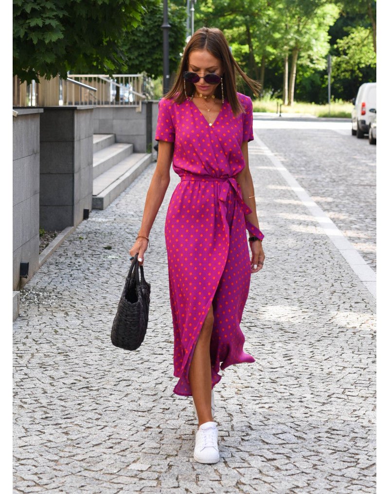 Noemie - Midi wikkeljurk met print dames