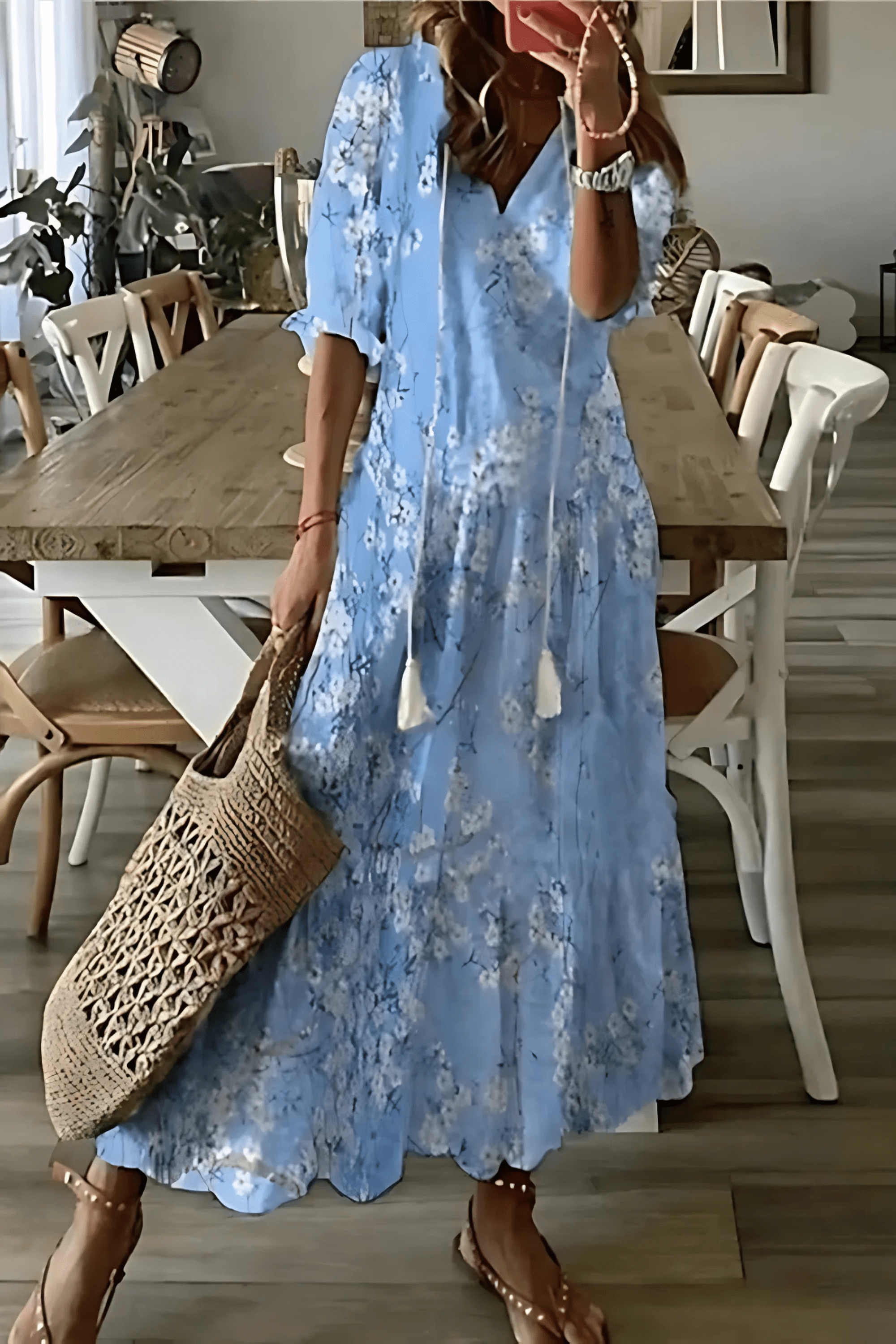 Juliette - Luchtige midi jurk met print dames