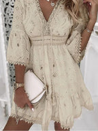 Leane - Boho mini jurk dames