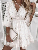Leane - Boho mini jurk dames