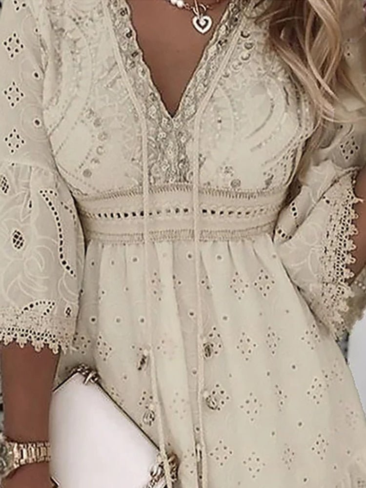 Leane - Boho mini jurk dames
