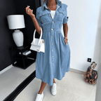 Johanna - Midi denim jurk dames