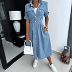 Johanna - Midi denim jurk dames
