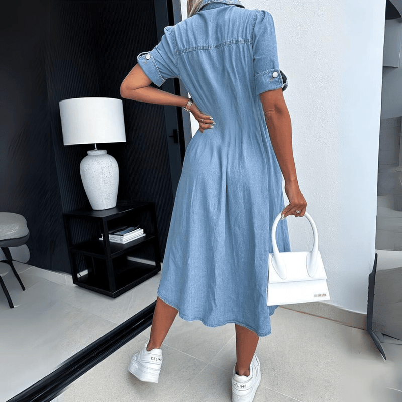 Johanna - Midi denim jurk dames