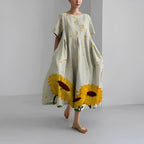 Ines - Midi jurk met print en losse pasvorm dames