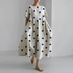 Ines - Midi jurk met print en losse pasvorm dames