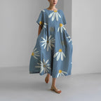 Ines - Midi jurk met print en losse pasvorm dames