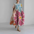 Ines - Midi jurk met print en losse pasvorm dames