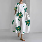 Ines - Midi jurk met print en losse pasvorm dames