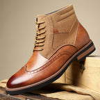 Nette schoenen heren enkelhoog met veters en brogue 10