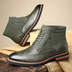 Nette schoenen heren enkelhoog met veters en brogue 6