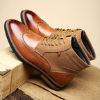 Nette schoenen heren enkelhoog met veters en brogue 8