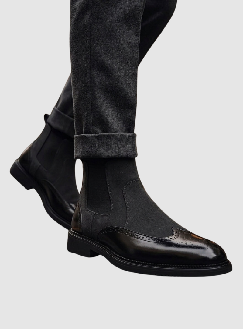 Nette schoenen heren met elastische inzet en geperforeerde details 2