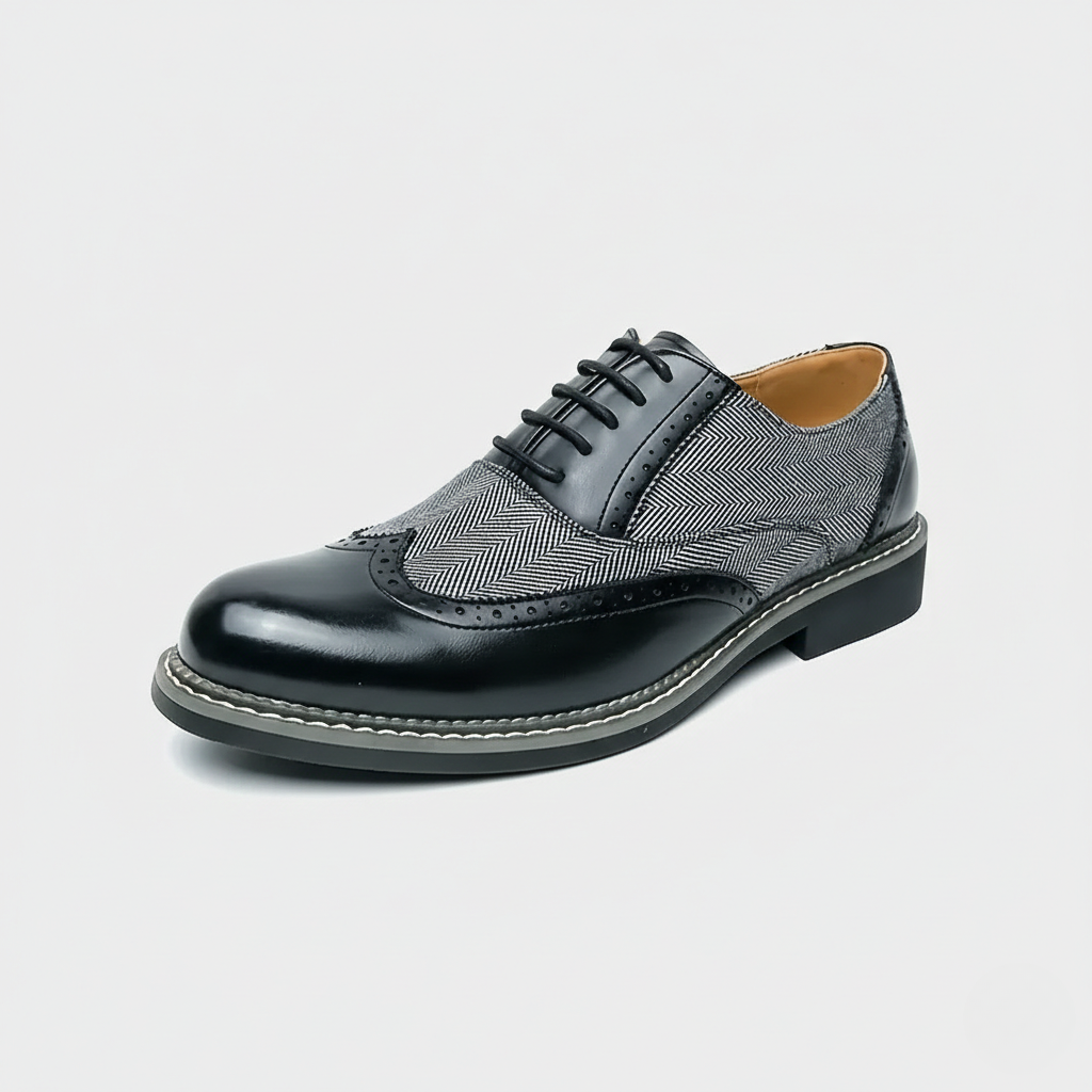 Nette schoenen heren met veters en geperforeerd detail 2