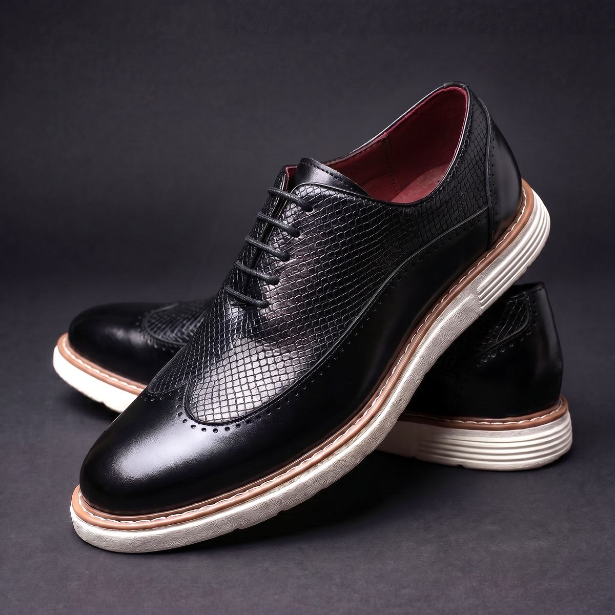 Nette schoenen heren met veters en wingtip-brogue 2