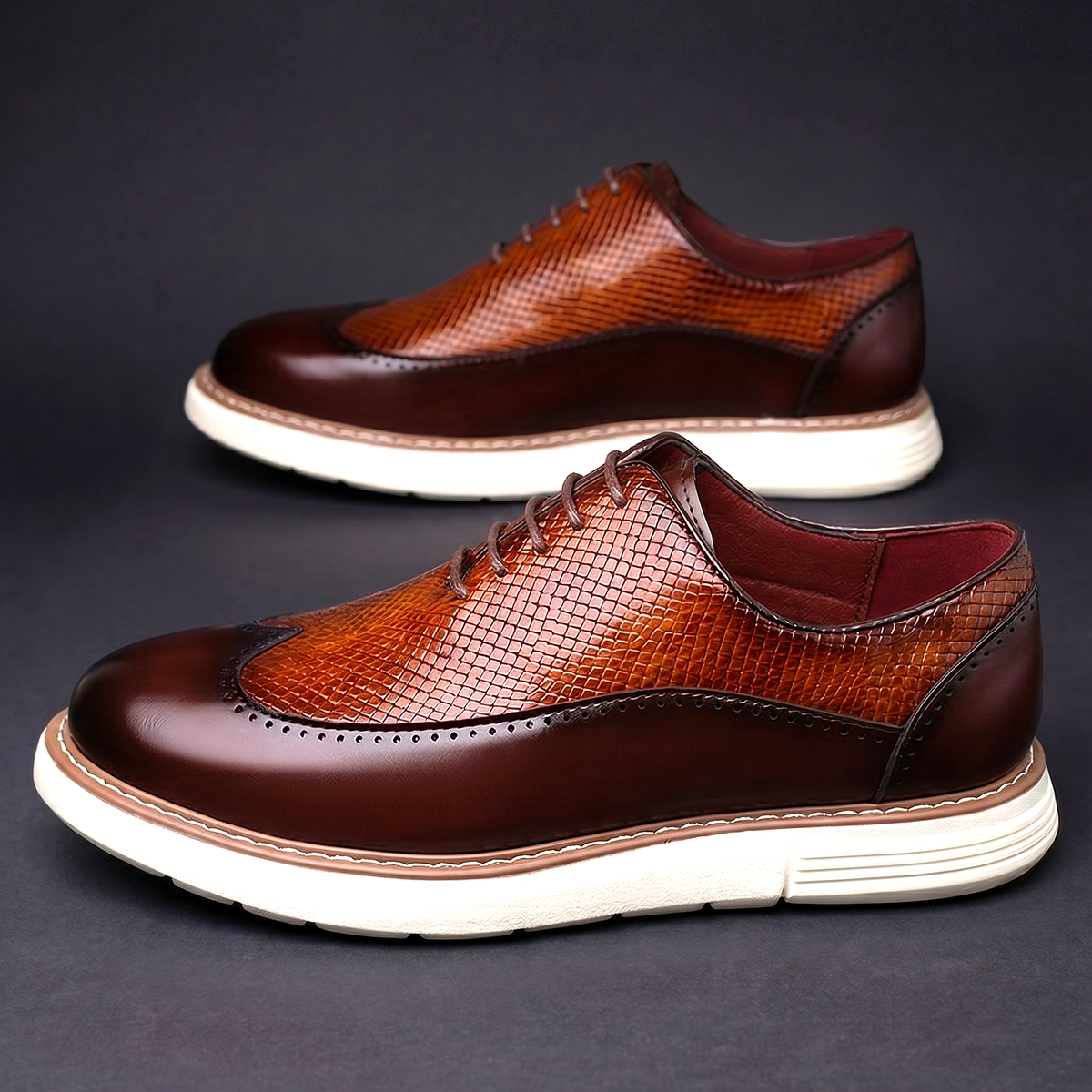 Nette schoenen heren met veters en wingtip-brogue 3