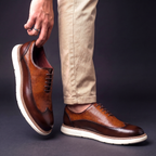 Nette schoenen heren met veters en wingtip-brogue 4