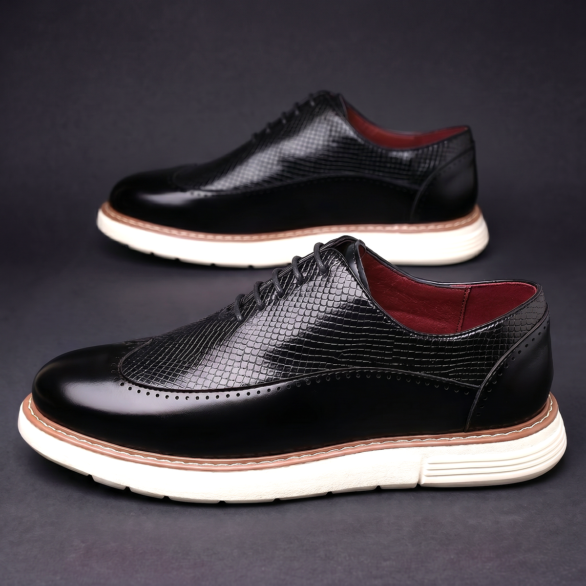 Nette schoenen heren met veters en wingtip-brogue 6