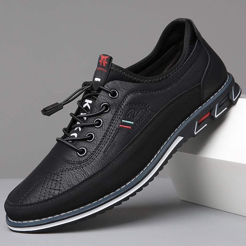 Nette schoenen heren van leer met elastische veters 5